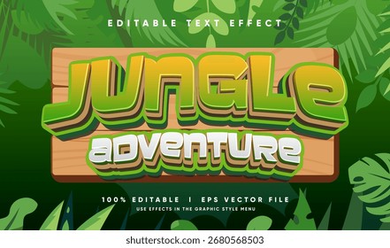 editable jungle adventure vector text effect with modern style