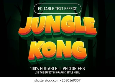 editable jungle kong vector text effect with modern style design