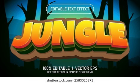 editable jungle vector text effect with modern style design