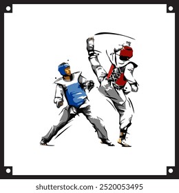 
Diseño de fondo de artes marciales de karate o taekwondo editable con Vector elegante, Vector de taekwondo