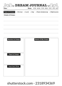 Editable KDP Dream Journal Log Book