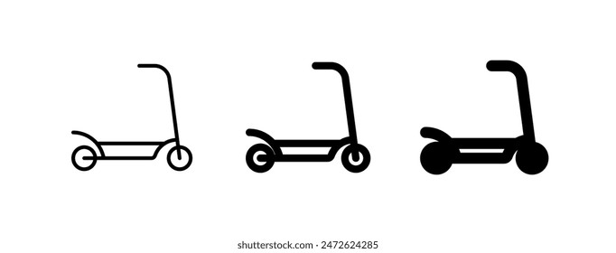 Editable kick scooter vector icon. Vehicles, transportation, travel. Part of a big icon set family. Perfect for web and app interfaces, presentations, infographics, etc