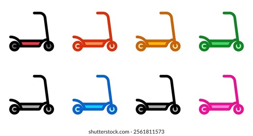 Editable kick scooter vector icon. Vehicles, transportation, travel. Part of a big icon set family. Perfect for web and app interfaces, presentations, infographics, etc