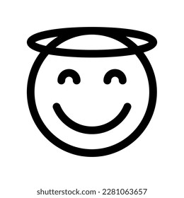 Editable kind, angelic face vector icon. Part of a big icon set family. Perfect for web and app interfaces, presentations, infographics, etc