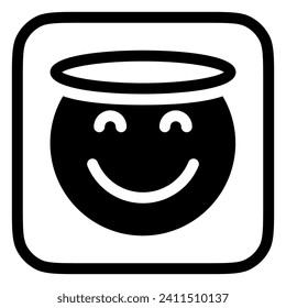 Tipo editable, icono de vector de cara angélica. Parte de una familia de iconos grandes. Perfecto para interfaces web y de aplicaciones, presentaciones, infografías, etc