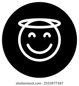 Editable kind, angelic face vector icon. Part of a big icon set family. Perfect for web and app interfaces, presentations, infographics, etc