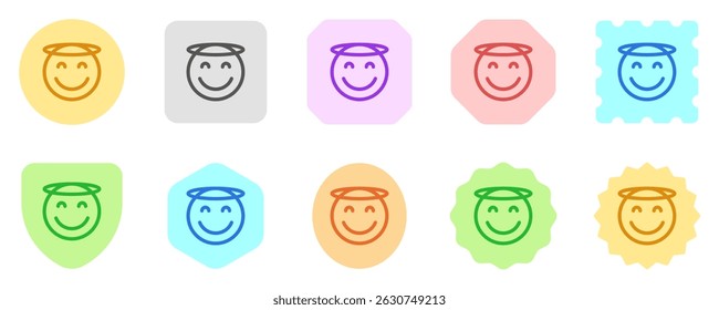 Editable kind, angelic face vector icon. Part of a big icon set family. Perfect for web and app interfaces, presentations, infographics, etc