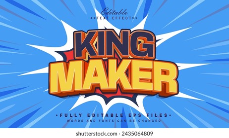 editable king maker text effect.typhography logo