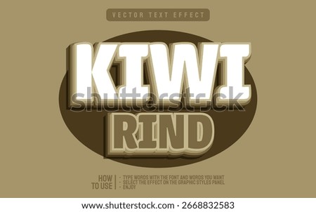 Editable kiwi rind fruit 3D text effect