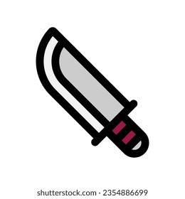 Bearbeitbares Messer, Machete, Jagdmesser, Vektorsymbol. Teil einer großen Icon-Set-Familie. Perfekt für Web- und App-Schnittstellen, Präsentationen, Infografiken usw.