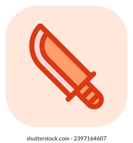 Cuchillo editable, machete, icono del vector cuchillo de caza. Parte de una familia de iconos grandes. Perfecto para interfaces web y de aplicaciones, presentaciones, infografías, etc