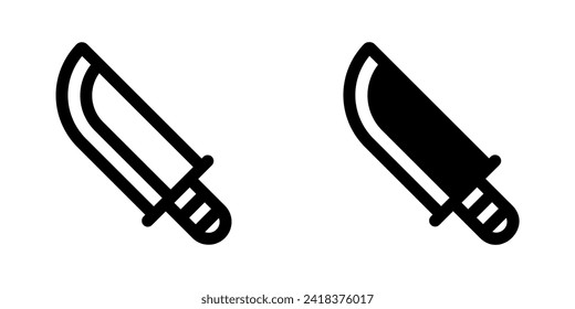 Cuchillo editable, machete, icono del vector cuchillo de caza. Parte de una familia de iconos grandes. Perfecto para interfaces web y de aplicaciones, presentaciones, infografías, etc