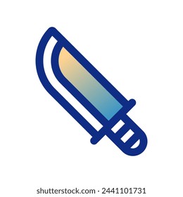Editierbares Messer, Machete, Jagdmesser Vektor-Symbol. Teil einer großen Icon-Set-Familie. Perfekt für Web- und App-Schnittstellen, Präsentationen, Infografiken usw