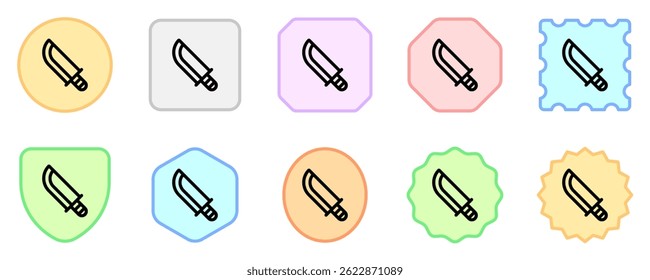 Cuchillo editable, machete, icono de Vector de cuchillo de caza. Parte de una gran familia de iconos. Perfecto para interfaces de Web y App, presentaciones, infografías, etc