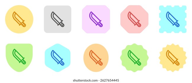 Cuchillo editable, machete, icono de Vector de cuchillo de caza. Parte de una gran familia de iconos. Perfecto para interfaces de Web y App, presentaciones, infografías, etc