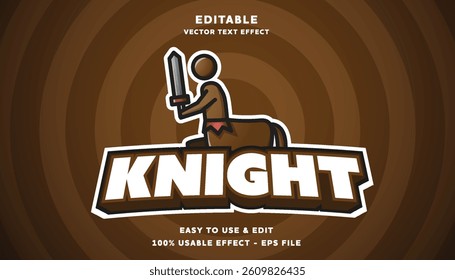 editable knight vector text effect with modern style design