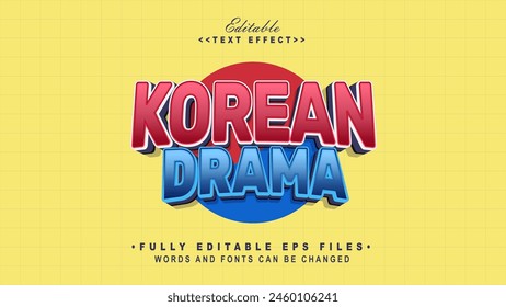 editable korean drama text effect.typhography logo