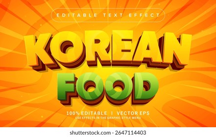 editable korean food vector text effect with modern style design