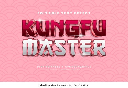 editable kungfu master 3d text effects, premium colors.Text style effects.