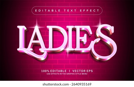 editable ladies vector text effect with modern style design