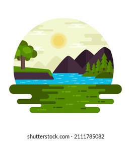 An editable landscape design of campsite 

