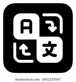 Editable language, translation, switch vector icon. AI technology, artificial intelligence, computer. Part of a big icon set family. Perfect for web and app interface, presentations, infographics, etc