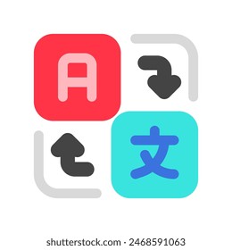 Editable language, translation, switch vector icon. AI technology, artificial intelligence, computer. Part of a big icon set family. Perfect for web and app interface, presentations, infographics, etc