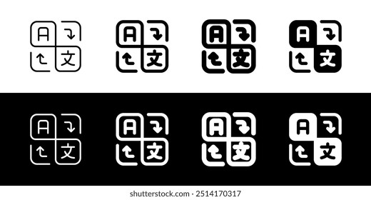 Editable language, translation, switch vector icon. AI technology, artificial intelligence, computer. Part of a big icon set family. Perfect for web and app interface, presentations, infographics, etc