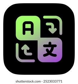 Editable language, translation, switch vector icon. AI technology, artificial intelligence, computer. Part of a big icon set family. Perfect for web and app interface, presentations, infographics, etc