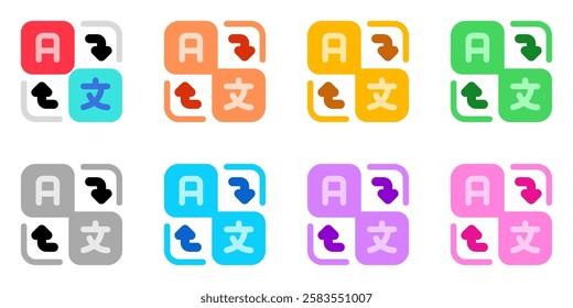 Editable language, translation, switch vector icon. AI technology, artificial intelligence, computer. Part of a big icon set family. Perfect for web and app interface, presentations, infographics, etc