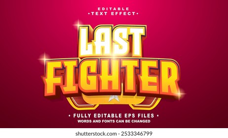 editable last fighter text effect.typhography logo