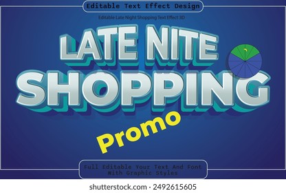 Editable LateNightShopping Text Effect 3D - Ver 02