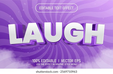 editable laugh 3d vector text effect with modern style design