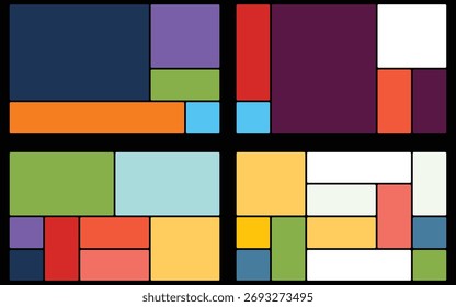 Coleção de modelos de grade de layout editável para profissionais criativos e estúdios de design