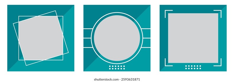 editable layout of square social media banner template design set