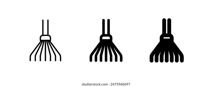 Editable leaves rake vector icon. Gardening, landscaping, horticulture. Part of a big icon set family. Perfect for web and app interfaces, presentations, infographics, etc