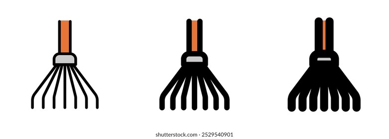 Editable leaves rake vector icon. Gardening, landscaping, horticulture. Part of a big icon set family. Perfect for web and app interfaces, presentations, infographics, etc