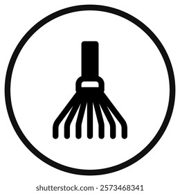 Editable leaves rake vector icon. Gardening, landscaping, horticulture. Part of a big icon set family. Perfect for web and app interfaces, presentations, infographics, etc