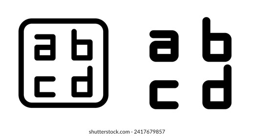 Letra modificable, icono del vector del alfabeto. Parte de una familia de iconos grandes. Perfecto para interfaces web y de aplicaciones, presentaciones, infografías, etc