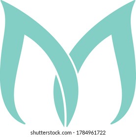 letra editable M marca de mariposa