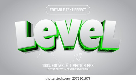 editable level 3d vector text effect with modern style design
