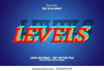 Editable level text effect vector