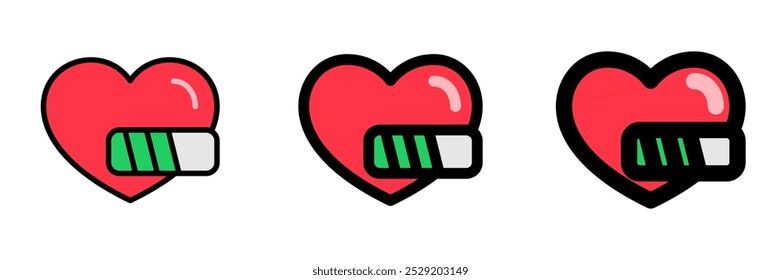 Editable life, heart, health point vector icon. Video game, game elements. Part of a big icon set family. Perfect for web and app interfaces, presentations, infographics, etc