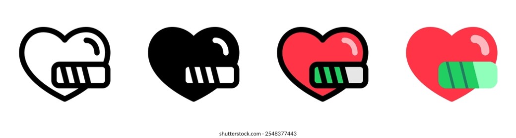 Editable life, heart, health point vector icon. Video game, game elements. Part of a big icon set family. Perfect for web and app interfaces, presentations, infographics, etc