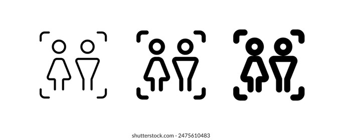 Juego de simulación de vida editable, gente, icono de Vector de pareja. Video juego, Elementos de juego. Parte de una gran familia de iconos. Perfecto para interfaces de Web y App, presentaciones, infografías, etc