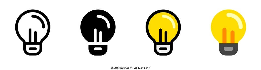 Editable lightbulb, idea vector icon. Part of a big icon set family. Perfect for web and app interfaces, presentations, infographics, etc