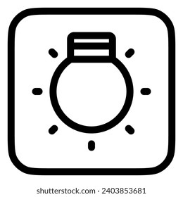 Editable lightbulb, light on vector icon. Part of a big icon set family. Perfect for web and app interfaces, presentations, infographics, etc