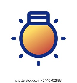 Editable lightbulb, light on vector icon. Part of a big icon set family. Perfect for web and app interfaces, presentations, infographics, etc