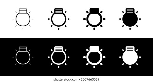 Editable lightbulb, light on vector icon. Part of a big icon set family. Perfect for web and app interfaces, presentations, infographics, etc