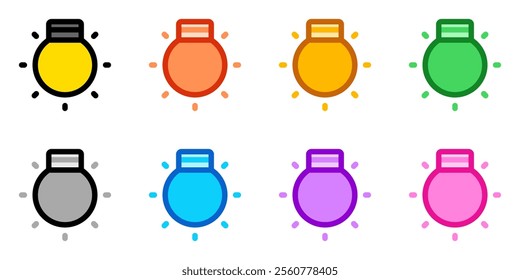 Editable lightbulb, light on vector icon. Part of a big icon set family. Perfect for web and app interfaces, presentations, infographics, etc